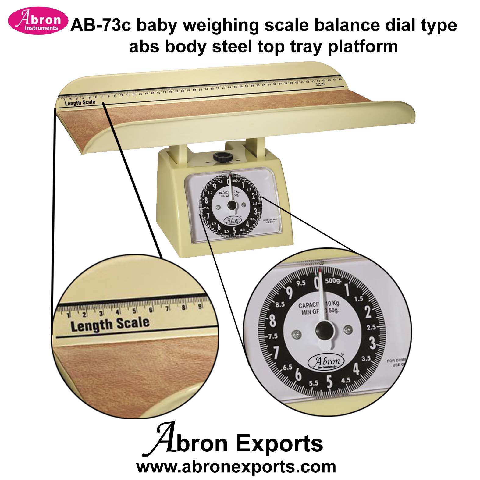 Baby Weighing Scale Dial Type abs body steel top tray platform Balance Abron ABM-3255BM 